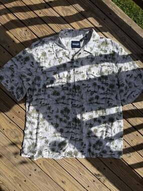 Wrangler Men's XL Tropical Palm Tree Print Short Sleeve Snap Pocket Shirt